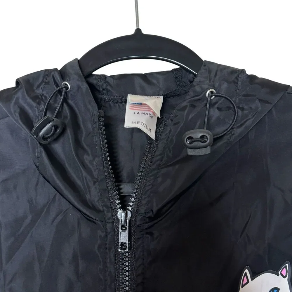Ripndip Jacket Adult Medium Praying Cat Logo Windbreaker Black Hypebeast Hipster